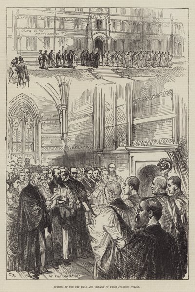 Åpning av New Hall and Library of Keble College, Oxford av Sir John Charles Robinson