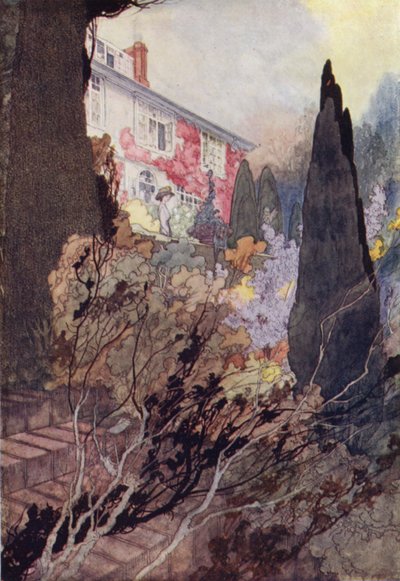 Vår sentimentale hage: Høst (litho-farge) av Charles Robinson