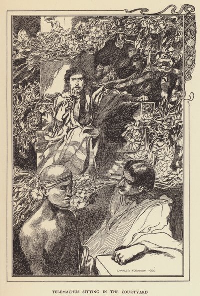 Telemachus sitter på gårdsplassen av Sir John Charles Robinson