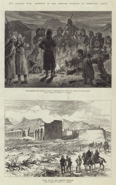 Den afghanske krigen, forsvar av den britiske posisjonen i Sherpore, Cabul av Sir John Charles Robinson
