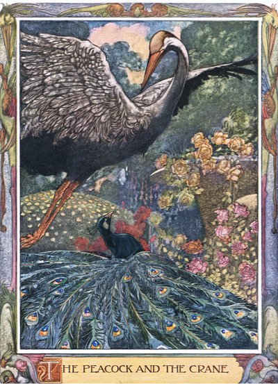 Påfuglen og tranen, 1930-tallet av Charles Robinson