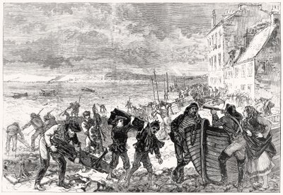 Tay Bridge Disaster: Vrakstykker kastet opp på stranden ved Broughty Ferry av Charles Robinson