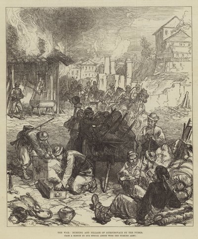 Krigen, brenning og plyndring av Gurgusovacz av tyrkerne av Sir John Charles Robinson