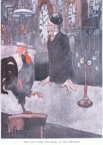 Hanen tar med perlen til gullsmeden, 1930-tallet av Charles Robinson