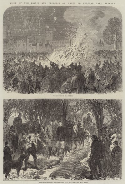 Besøk av prinsen og prinsessen av Wales til Melford Hall, Suffolk av Sir John Charles Robinson