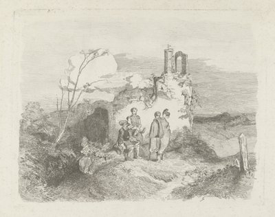 Menn ved en ruin av Charles Rochussen