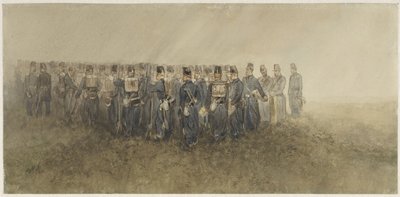 Pause for en bataljon infanteri på myra av Charles Rochussen