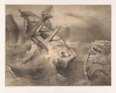 Skip i nød under kraftig storm av Charles Rochussen