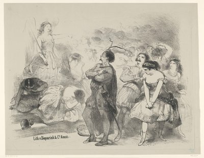 Scene fra ballett Astaroth Kunngjøringsbilletter til balletter og skuespill fremført i Amsterdam City Theatre (serietittel) av Charles Rochussen