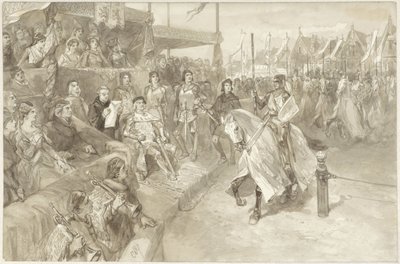 Turneringsspill i Haarlem, illustrasjon av episode fra De Roos van Dekama av Charles Rochussen