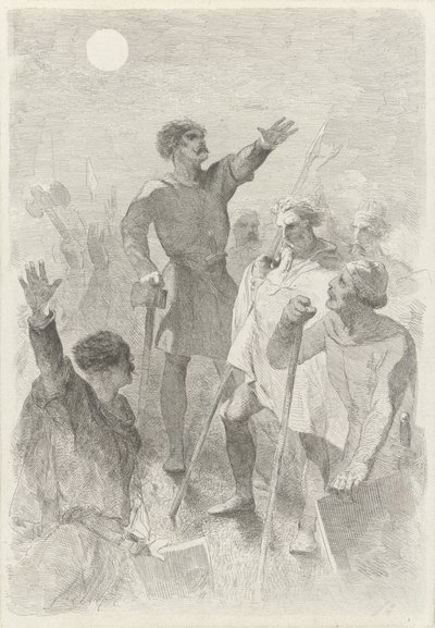 Wilfried omringet av sine krigere av Charles Rochussen