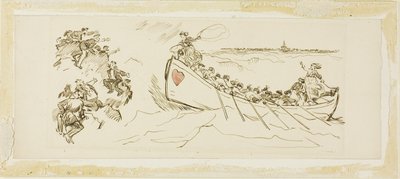 Redningsbåt full av kvinner av Charles Samuel Keene