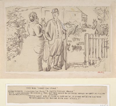 Hun var lei for at hun snakket, 1870-1891. av Charles Samuel Keene