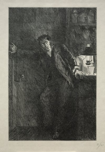 Frakken med pelsforet, 1869. av Charles Samuel Keene