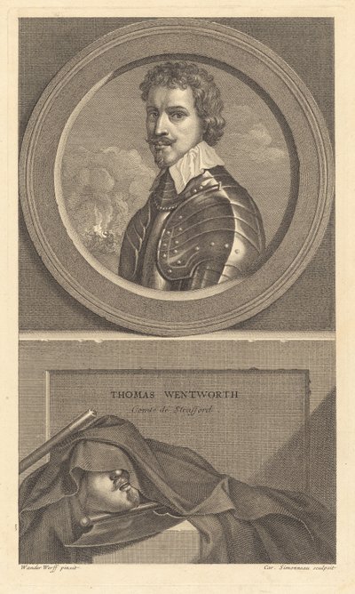 Thomas Wentworth, jarl av Strafford av Charles Simonneau after Adriaen van der Werff after Sir Anthony van Dyck