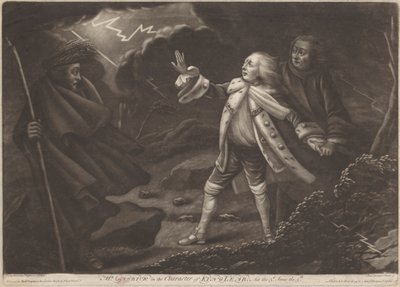 Mr. Garrick i Character of King Lear - "King Lear", akt III, Scene V av Charles Spooner