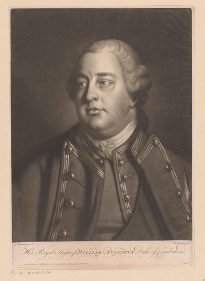 Portrett van Willem Augustus van Cumberland Hans Kongelige Høyhet William Augustus hertug av Cumberland (tittel på objekt) av Charles Spooner