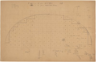 Diagram av en Lunette [verso] av Charles Sprague Pearce
