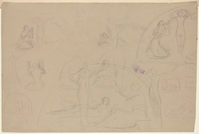Studier for en Lunette [verso] av Charles Sprague Pearce