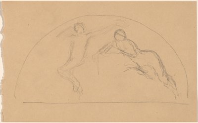 Studie av figurer i en Lunette av Charles Sprague Pearce