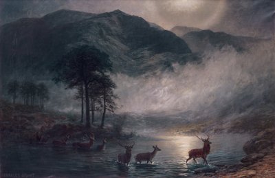 The River Crossing (olje på lerret) av Charles Stuart