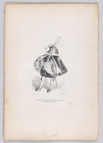 Han har hver av dem, som de sier i tidsskriftene viet kunst fra Scen..., ca. 1837-47. av Charles Tamisier