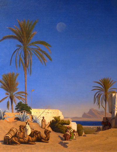 Algerisk landskap (detaljer) av Charles Theodore (1814 88) Frere