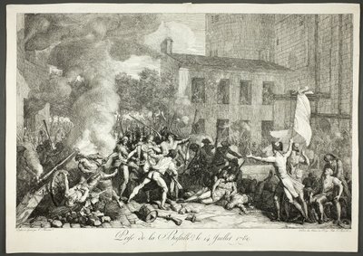 Capture the Bastille, 14. juli 1789 av Charles Thevenin
