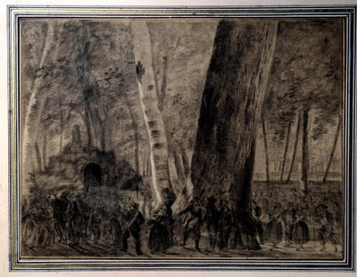 Fransk revolusjon: "" kroppen til Jean-Paul Marat (1743-1793) begraves i hagen til Cordeliers"" Tegning av Charles Thevenin (1764-1838) 1793 Versailles, Musee Lambinet av Charles Thevenin