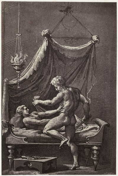 Fotoreproduksjon av en tegning av Perino del Vaga, The Rape of Lucretia av Charles Thurston Thompson