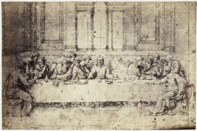 Fotoreproduksjon av en tegning av Raphael, Nattverden av Charles Thurston Thompson