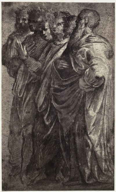 Fotoreproduksjon av en tegning av Raphael, seks vise menn av Charles Thurston Thompson