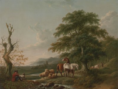 Landskap med en hyrde av Charles Towne