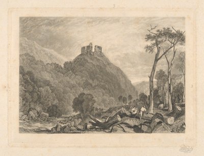 Okehampton Castle, ved elven Okement av Charles Turner