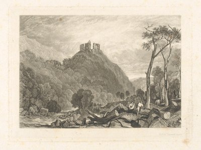Okehampton Castle, ved elven Okement av Charles Turner