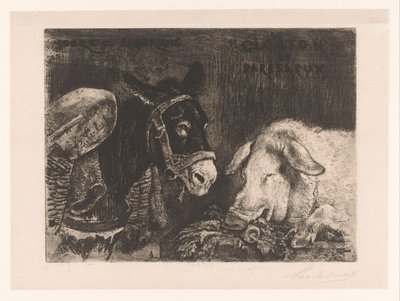 Ezel en zwijn Nøktern og flittig, glupsk og lat (tittel på objekt) av Charles Verlat