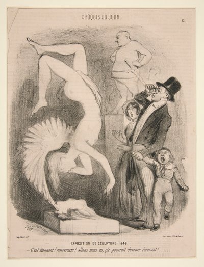 Exposition de Sculpture 1849 (Exhibition of Sculpture 1849), fra serien Sketch of the Day publisert i Le Charivari av Charles Vernier