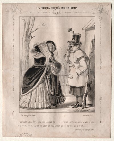 Franskmennene skisserte av seg selv: Viscount, du er veldig stygg sånn!..., 1840. av Charles Vernier