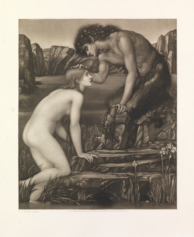 Pan and Psyche (mezzotint trykt på papir) av Charles W. Campbell