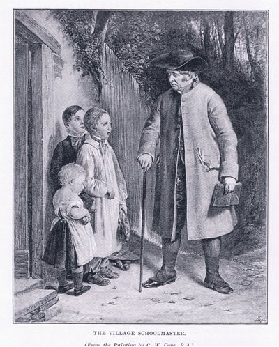 Landsbyens skolemester, fra The Magazine of Art 1893, Cassell and Company av Charles West Cope