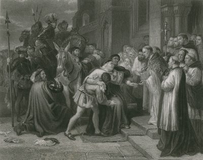 Wolsey ved Leicester Abbey, Henry VIII av Charles West Cope