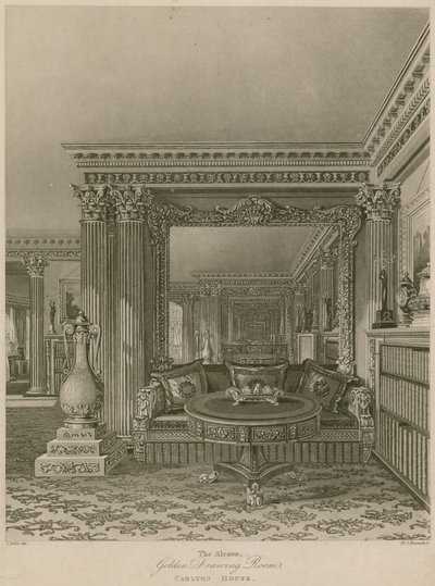 The Alcove, Golden Drawing Room, Carlton House, London av Charles Wild