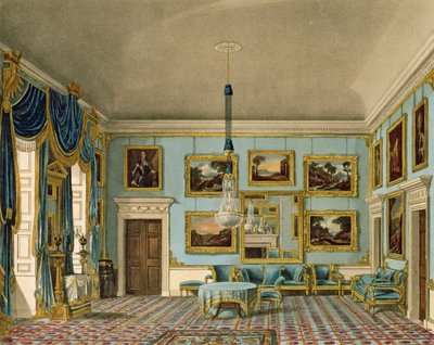 The Blue Velvet Room på Buckingham House, gravert av Daniel Havell av Charles Wild