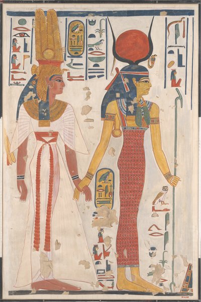 Dronning Nefertari blir ledet av Isis, ca. 1279-1213 f.Kr. av Charles Wilkinson