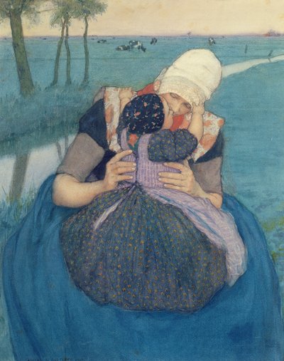 Mor og barn, 1900 av Charles William Bartlett