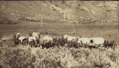 Mormon Emigrant Train, Echo Canyon, ca. 1870. av Charles William Carter