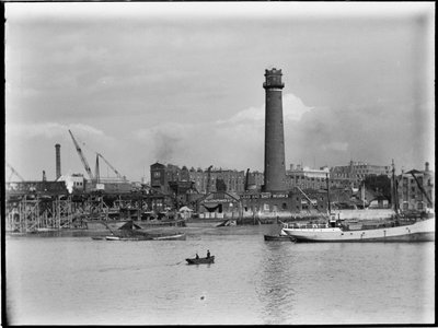 Shot Tower and Lead Works, Belvedere Road, Lambeth, Greater London Authority, 1936. av Charles William Prickett