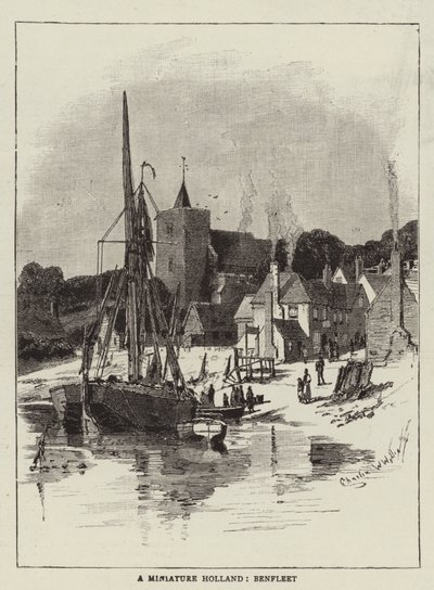 En miniatyr Holland, Benfleet av Charles William Wyllie