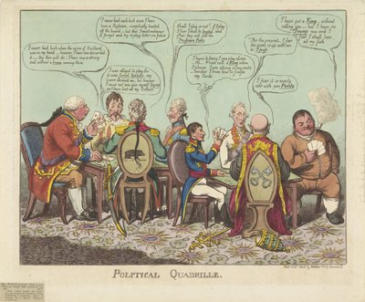Politiek quadrille, 1806 Politisk kvadrille (tittel på objekt) av Charles Williams