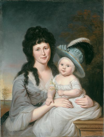 Mrs. John Nicholson Hannah Duncan og John Nicholson, Jr., 1790. av Charles Willson Peale